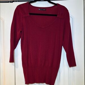 Burgundy V-Neck Sweater